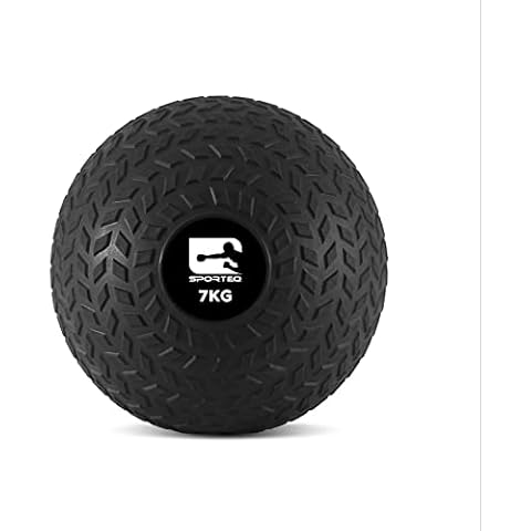 Sporteq Pro Slam Ball for Core, Cardio and MMA Training 7 kg, Black Cover