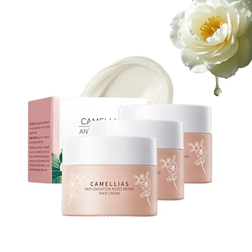 Camellia Face Cream, Nourishing Camellia Flower Cream, Hydrating Repair Face Moisturizer for All Skin Types, Deeply Hydrate and Improve Skin Texture, Korean Skincare, 50ml (3pc)