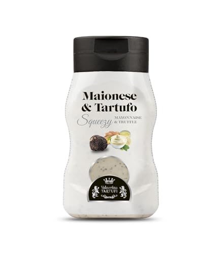 Valnerina Tartufi Mayonesa Trufa Squeezy | Fácil y Práctico, No Sucia, Sin Desperdicio | Trufa Negra Mayo Mayonesa Negra | Dispensador 200 gr.