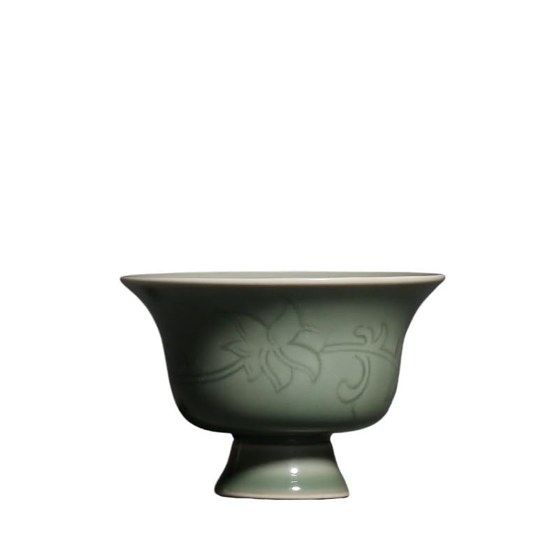 IMEITE Tazas de Matcha Taza de té china Taza de café de viaje Taza de celadón Taza de té de cerámica Té retro Beber Juego de té personal Taza de huéspedes Servicio de té con infusor(C)