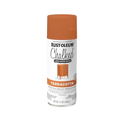 Rust-Oleum Terracotta Chalked All-in-One Ultra Matte Spray Paint | One Coat Coverage | No Primer Sanding Or Topcoat Needed | Easy Spray Application | Made in USA | 12 OZ