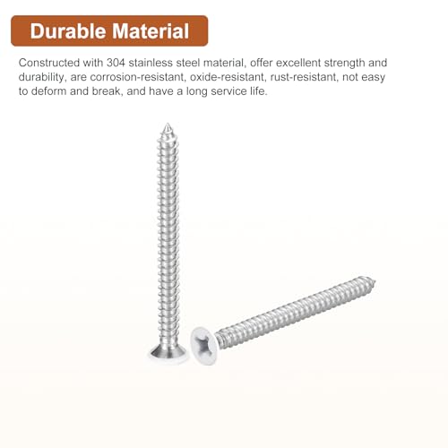 DTGN 50 Piezas Tornillos para madera 12x2-1/2 pulg acero inox miniatura 3