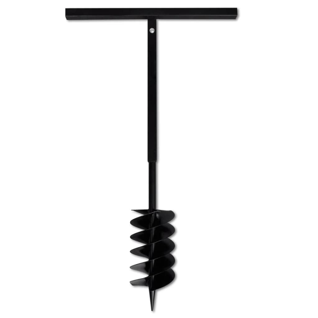 vidaXL Bêche et Tarière Manuelle 150 mm Double spirale Acier Noir Outil Jardin
