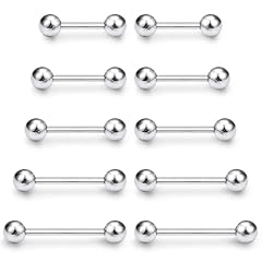 14G Mixed Size silver Tongue Rings