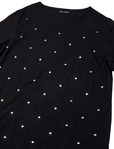 Triton Vestido Casual de Malha com Aplicação Feminino, M, Preto