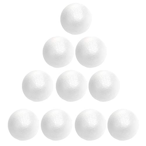 10pcs Christmas Ball Ornaments Ball Crafts Shapes Craft Balls (6cm), White, 6 CM