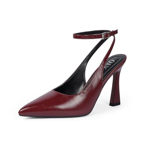 QIY Closed Toe Heels for Women Pumps High Heel Strappy Sandals