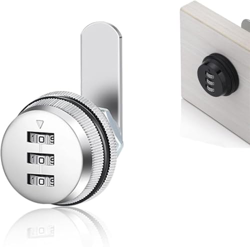 Piawokl 部屋鍵 後付け可能な3桁ダイヤル式ロック 室内ドアや収納ボックスに簡単設置 オフィス、学校、家庭での防犯・子ども安全保護に (25mm,1個)
