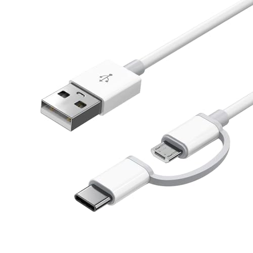 Compatibilità universale: questo cavo di ricarica USB C 2 in 1 supporta una vasta gamma di dispositivi, inclusi tutti i tablet e gli smartphone Micro USB e USB-C. Compatibile con tablet Kindle Fire (Fire HD 7, 8, 9, 10, Kids Edition), Fire TV Stick, Echo Dot 2a generazione, e-reader Paperwhite e molto altro ancora