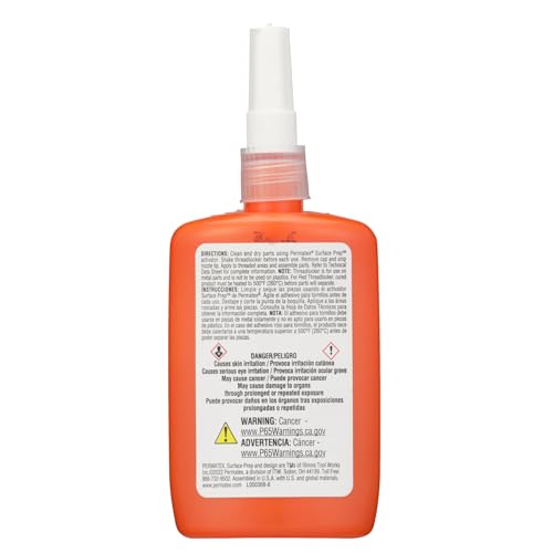Image of Permatex 25240 High Strength Removable Threadlocker Orange Liquid, 36 ml