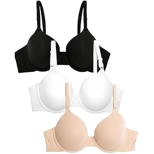 Fruit of the Loom Women's Smooth Cotton T-Shirt Bra - Ultra-Soft, Flexible, and Invisible Under Tees