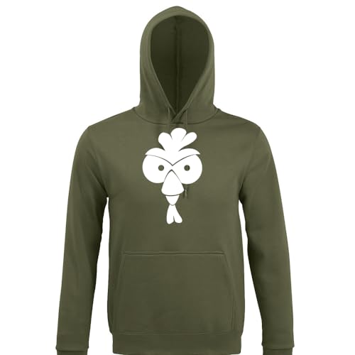 shirt84 Agro Hahnkopf - Sudadera con capucha para hombre, militar, XL