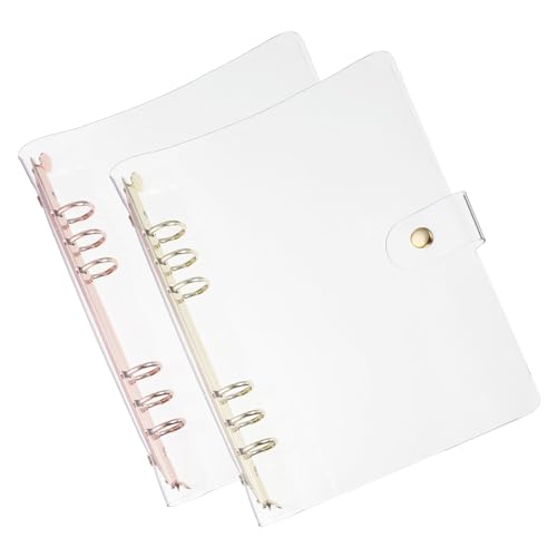 Couverture de classeur A5 en PVC rechargeable PATIKIL avec anneaux or et argent, 2Pcs