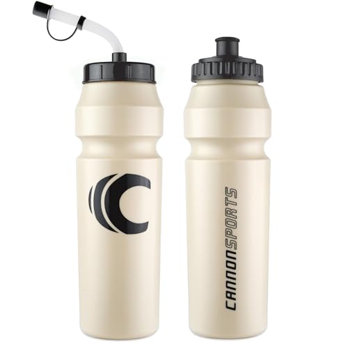 Image of Cannon Sports 1 Liter Sports Water Bottle, BPA-Free, 34 Oz Capacity, Large Mouth, 2 lids (Straw and Squeeze), Great For Helmet Sports Such As Hockey, Lacrosse, Football, Boxing (Natural)