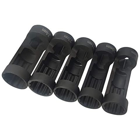 ZKTOOL 5PCS Strut Nut Socket Set 18MM 19MM 21MM 22MM 24MM, Suspension Nut Socket Set, Shock Absorber Strut Nut Removal Tool Cover