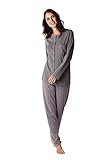 Pigiama donna aperto Lovable Interlock Donna Set di pigiama, Grigio (Melange Scuro), M