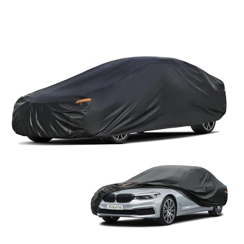 Image of Kayme 7 Layers Car Cover Custom Fit for BMW 6 Series 640i 650i / 8 Series (2003-2025) Waterproof All Weather for Automobiles, Outdoor Full Cover Rain Sun UV Protection.Black