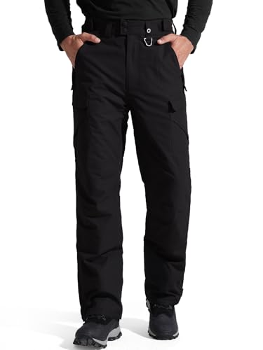 FREE SOLDIER Men's Waterproof Snow Insulated Pants Winter Skiing Snowboarding Pants with Zipper...