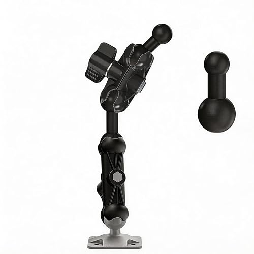 EDSRDPLT 1 inch to 1 inch (2.45”+3.73”) Ball Mount Arm with 1 inch-20mm/1 inch-17mm Adapters for Car/Boat/Bike.