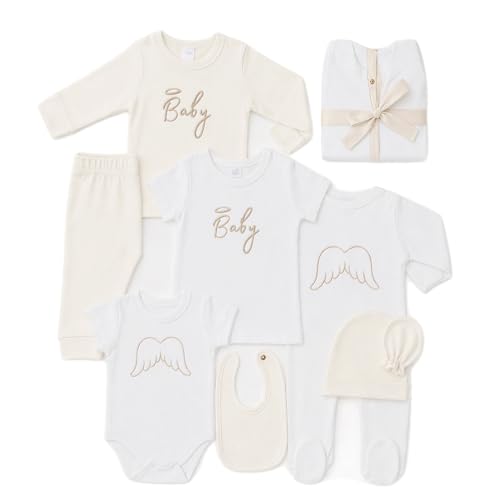 Image of Zenulove 8-Piece Baby Layette Set, Newborn Boy Clothes, Viscose Gender Neutral Baby Gift Sets, Newborn Clothes Girl