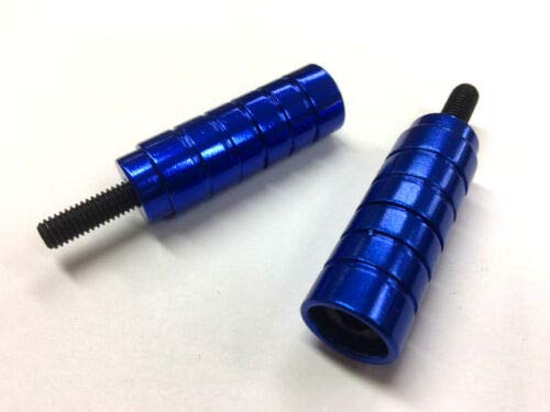BLUE STUNT SCOOTER PEGS WITH HARDENED STEEL AXLE BOLTS (12.9) PAIR