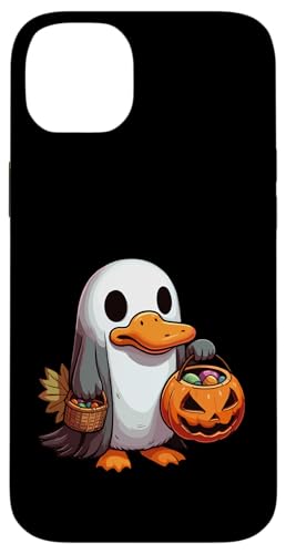 怖いハロウィーン カモノハシ ゴースト 不気味なキャンディバッグ スマホケース iPhone 14 Plus 用
