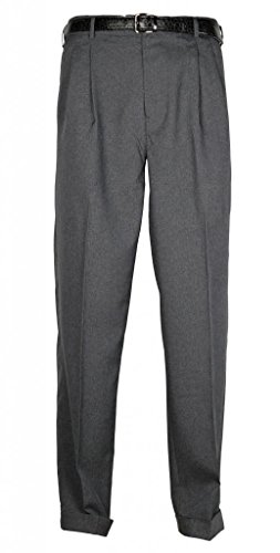 Bocaccio Mens Pleated Dress Pants 60x32 Heather Grey