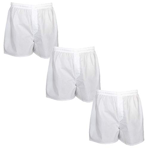 4-12 Pack Men's White Boxer Shorts W/Comfortable Flex Waistband (2XL White, 4)