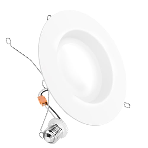 Sunco 5/6 Inch LED Can Lights Retrofit Recessed Lighting, Smooth Trim, Dimmable, 4000K Cool White, 13W=75W, 965 LM, Damp Rated, Replacement Conversion Kit – UL