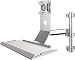 Sitz-Steh-Arbeitsplatz zur Wandmontage mit voll beweglichem Monitorarm, 61 cm Tastaturablage, Kabelmanagement, 8 kg Tragkraft, passend für 17-27 Zoll Bildschirme