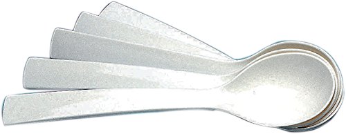 Batania 6er Set Weiße Kunststoff Salatlöffel 23,5cm