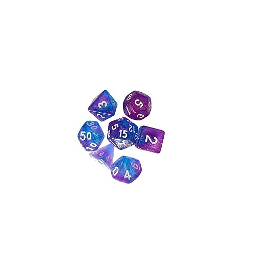 Dados poliédricos en set de 7 piezas como regalo para fiestas temáticas y cumpleaños