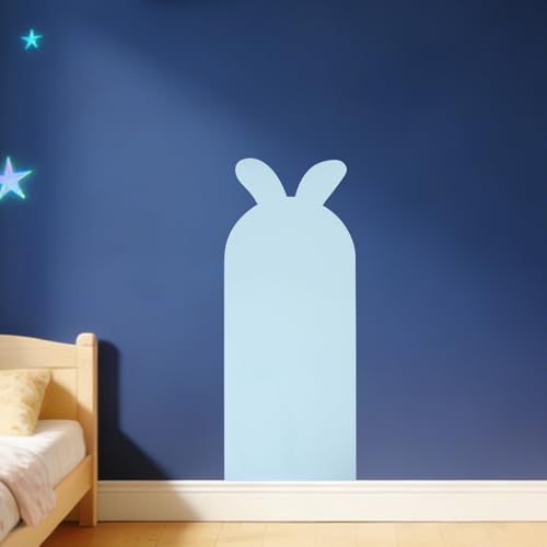 Sticker Tableau Blanc Effaçable 101x41 cm Bleu Ciel Lapin - 7