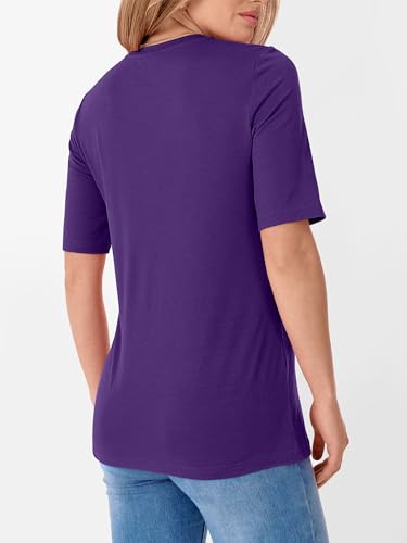 Image of ANRABESS Womens Half Sleeve Tops Crewneck Shirts Basic Fit Work Tee