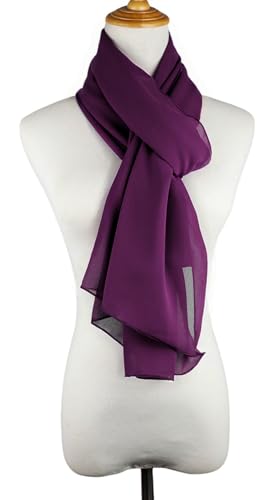vabovin Premium Chiffon Long Scarf, Fashion Hijab Head Scarf Solid Color Shawls and Wraps for Muslim Women2