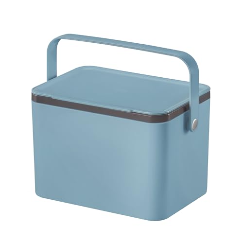 EKO Food Waste Compost Bin, Kitchen Countertop Food Waste Caddy, Titanium Blue, 4 Litre