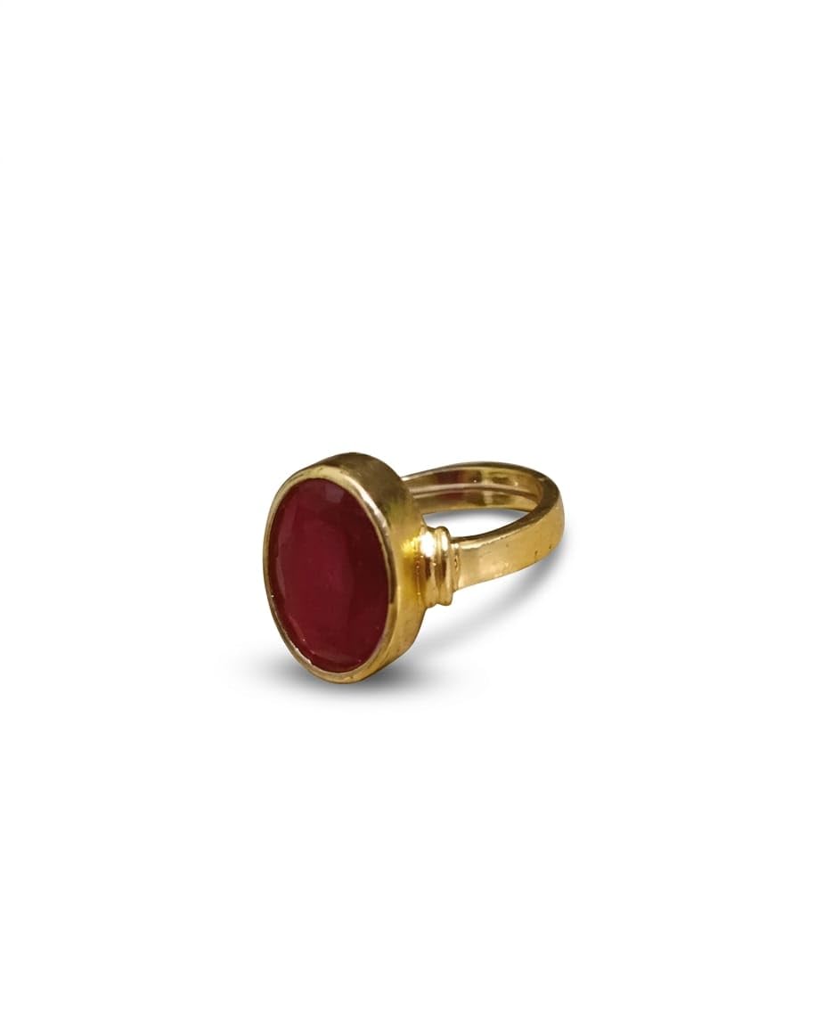 Red Ruby Gemstone Gold Adjustable Ring For Men And Women 3.25 to 12.25 Ratti-picture-20