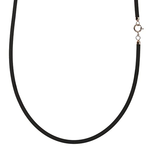 Collana in Caucciù con Chiusura in Oro 18k