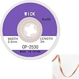 Entlötlitze, No-Clean Entlötlitze Entlötdocht zum Entfernen des Lötzinns und zum Zerlegen elektrischer Komponenten (2.5mm 3m)