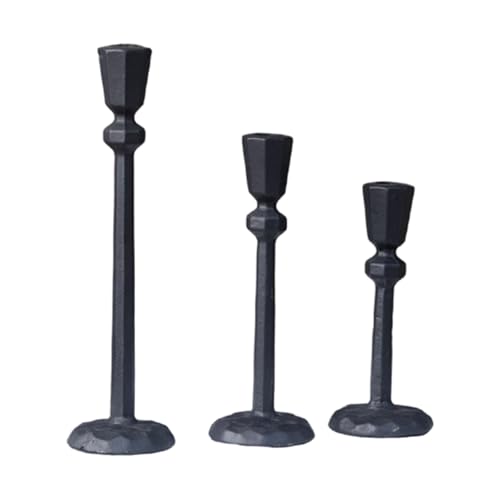YIZITU Soportes Cónicos De Hierro 3 Uds. Diseño Escalonado Repisa Comedor Centro Decoración Bodas Candelabros Antiguos para Chimeneas Repisas