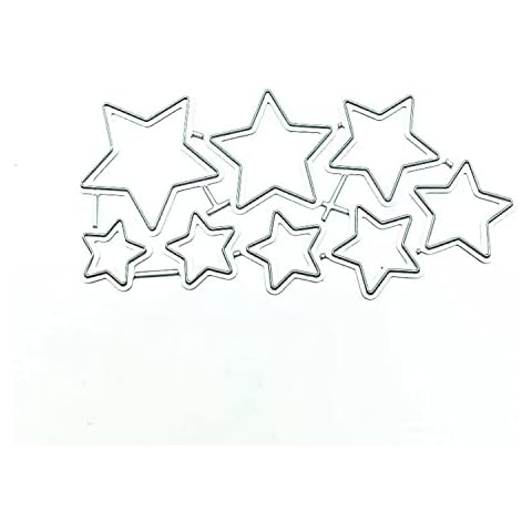 8 Pieces Stars Cutting Dies Metal Embossing Stencil DIY Scrapbooking Photo Album Carbon Card Mold for Card Craft Making Bookmark Decoration Cover