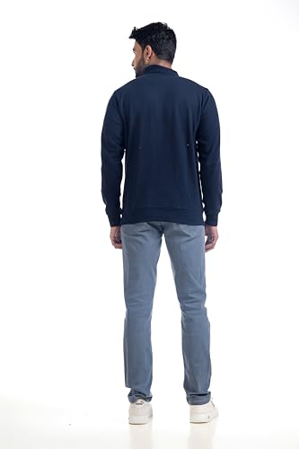 Image of Men's Sweat Shirts with Zippered, Full Sleeves Solid /Relaxed & Regular Fit Pure Cotton Sweater /Comfortable and Casual Winter Wear for College, Office