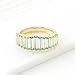 Dsnyu Yellow Gold Wedding Band, Eternity Ring Women 9K Yellow Gold with Luxury Green Rectangle Moissanite Band Fashion Trendy Size 4.5