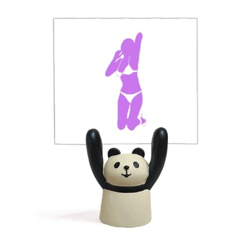 Support mémo panda violet pour femme au style Art déco