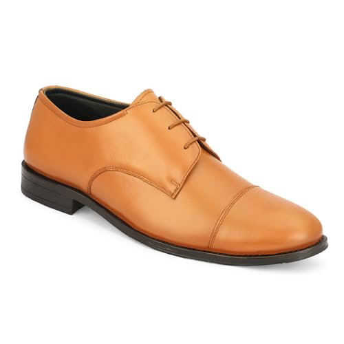 baron scott Men's Genuine Leather Formal Shoes | Lace-Up Derby Ca...