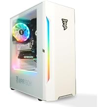ViprTech Rebel 5.0 Gaming PC - AMD Ryzen 7 4.1Ghz Turbo, RTX 5060 8GB, 16GB DDR4 RAM, 1TB SSD, VR-Ready, Streaming, WiFi BT, RGB, Win 11 Pro, Prebuilt Desktop Computer, White
