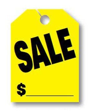 Donkey Auto Products Car Mirror Hang Tags - Jumbo Fluorescent (50 per Pack) (Sale, Yellow)