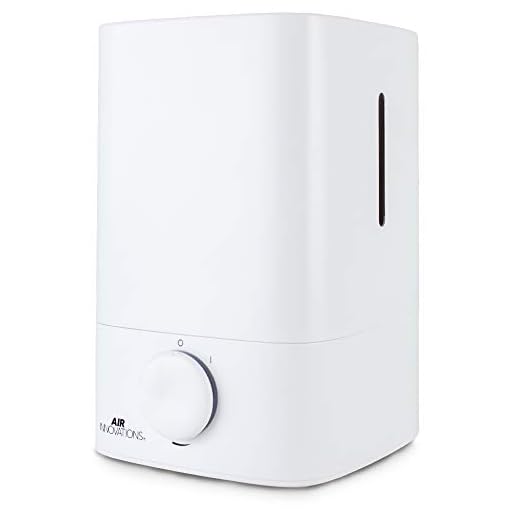 Air Innovations Humidifiers for Bedroom Convenient Oversized 4.5L Tank Runs for 70 Hours for Large Room up to 400 Sq Ft Top Fill Cool Mist Humidifier Ideal for Baby Room and Plants MH-419, White, 1.2