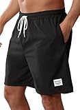 Pantalones Cortos Hombre Casual Cómodo Bermudas Shorts Verano Suave Ligero Pana Algodón Cargo Cortos Deportivos con Bolsillos Negro XL
