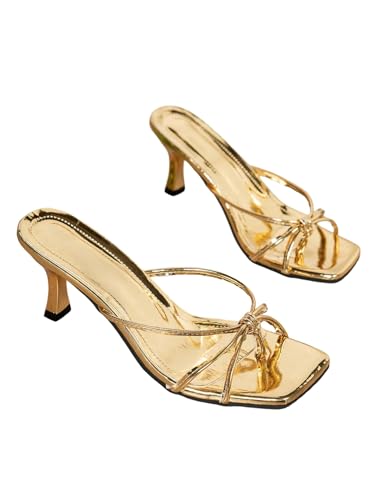 Image of MakeMeChic Women's Open Toe Floral Kitten Heels Flower Summer Beach Sandals